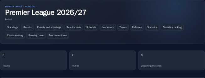 JoomLeague competition overview
